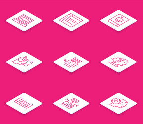 set line creating robot computer api interface vector image
