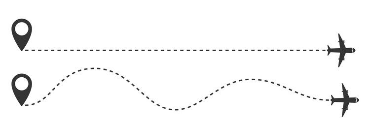 Flight Trajectory Aircraft Vector Images (over 180)
