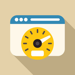 website speed optimization with speedometer vector image