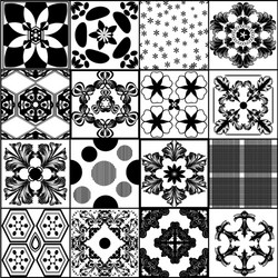 collection from seamless patterns in retro style vector image