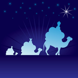 Three Wise Men Star of Bethlehem Vector Image
