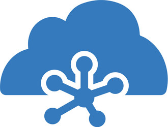 cloud connection sharing web icon blue version vector image