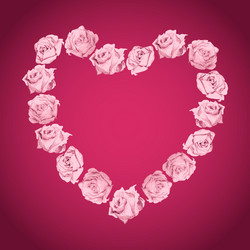 Heart from pink roses vector