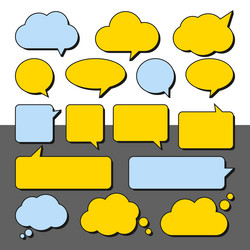 set of stickers speech bubbles blank empty vector