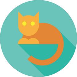 Simple flat cat icon vector