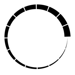 15 part section segmented circle abstract dashed vector