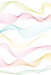 Abstract set colorful wave element for design vector