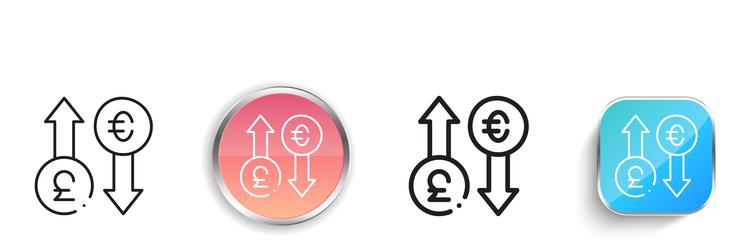 currency icon thin linear regular and button vector image