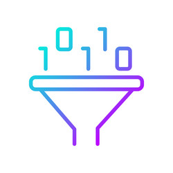 Filter for data mining gradient linear icon vector