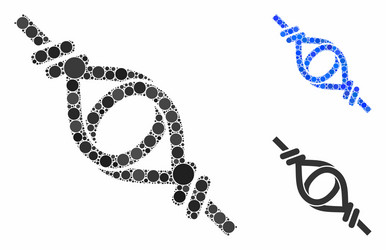 Knot loop connection mosaic icon round dots vector