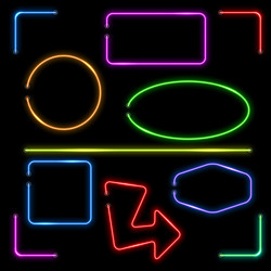 Glowing neon rectangle frame Royalty Free Vector Image