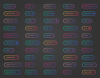 web buttons collection ui vector image