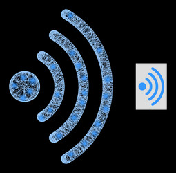 Constellation hatched mesh wi-fi source icon vector