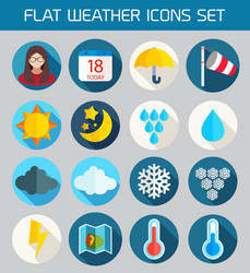 flat weather icons set for web and mobile vector image