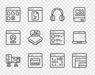 set line computer monitor screen software vector image