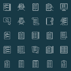 checklist outline icons check list vector image