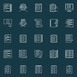 Checklist outline icons check list vector