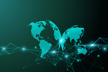 Global Network Data Visualization vector image