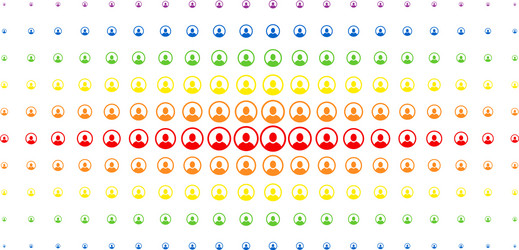 Rounded user portrait spectral halftone array vector