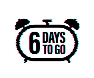 6 days to go countdown timer clock icon time vector