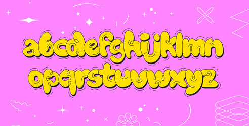 Bubble Font Inflated Shape Alphabet Set Graffiti Vector Image Bubble Font Inflated Shape Alphabet Set Graffiti Vector Image
