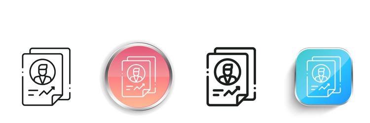 curriculum icon thin linear regular and button vector image