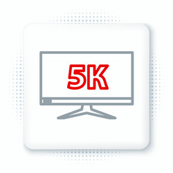 line computer pc monitor display with 5k video vector image