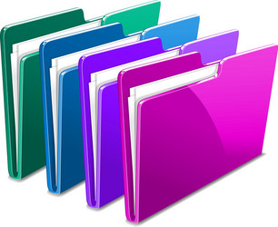 Business case color documents file folder manager vector