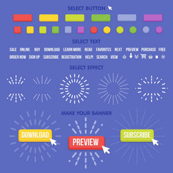 buttons maker constructor create your banner vector image