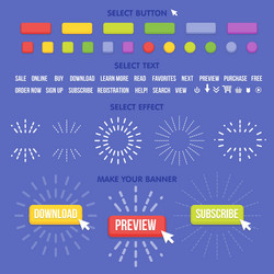 Buttons maker constructor create your banner vector