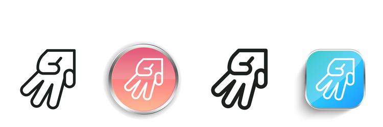 hand signal icon thin linear regular and button vector image
