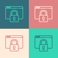 Pop art line secure your site with https ssl icon vector