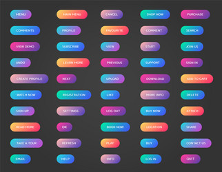 web buttons collection ui vector image