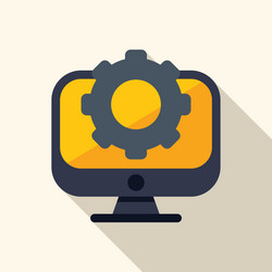desktop computer showing optimization process vector image