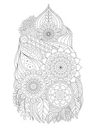 Indian Floral Mehndi Pattern Vector Image