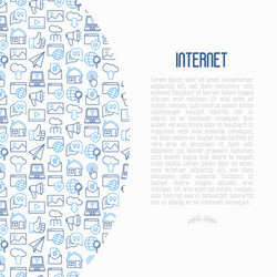 Internet concept with thin line icons vector