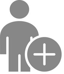 Man profile with plus gray icon add user vector