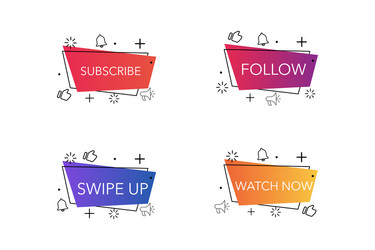 Modern design bloggers buttons subscribe follow vector