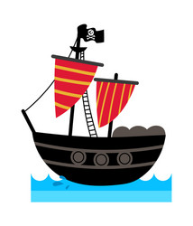 Pirate Ship Icon vector
