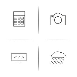 web and text simple linear icons set outlined vector image