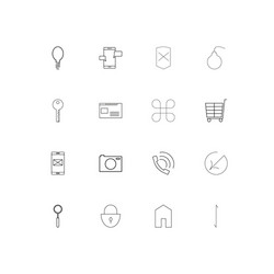 web linear thin icons set outlined simple vector image