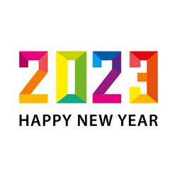 2023 happy new year greeting card origami vector