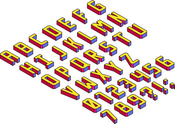 Bright and colorful cubic blocky isometric vector