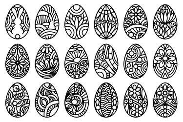 Doodle easter eggs pattern Royalty Free Vector Image