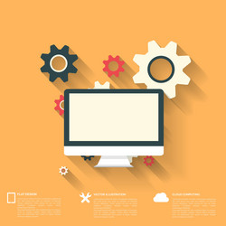 flat abstract background with web icons interface vector image