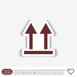 fragile symbol arrow up logistic icon vector image