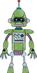 Robot cartoon icon vector