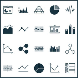 set graphs diagrams and statistics icons vector image