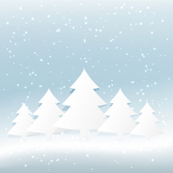 Snowy Christmas Tree Background Vector Image