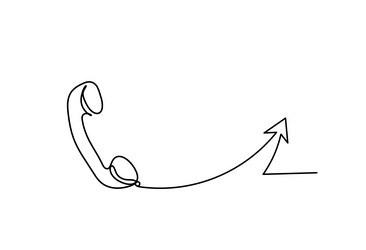 abstract mobile handset with sign of direction